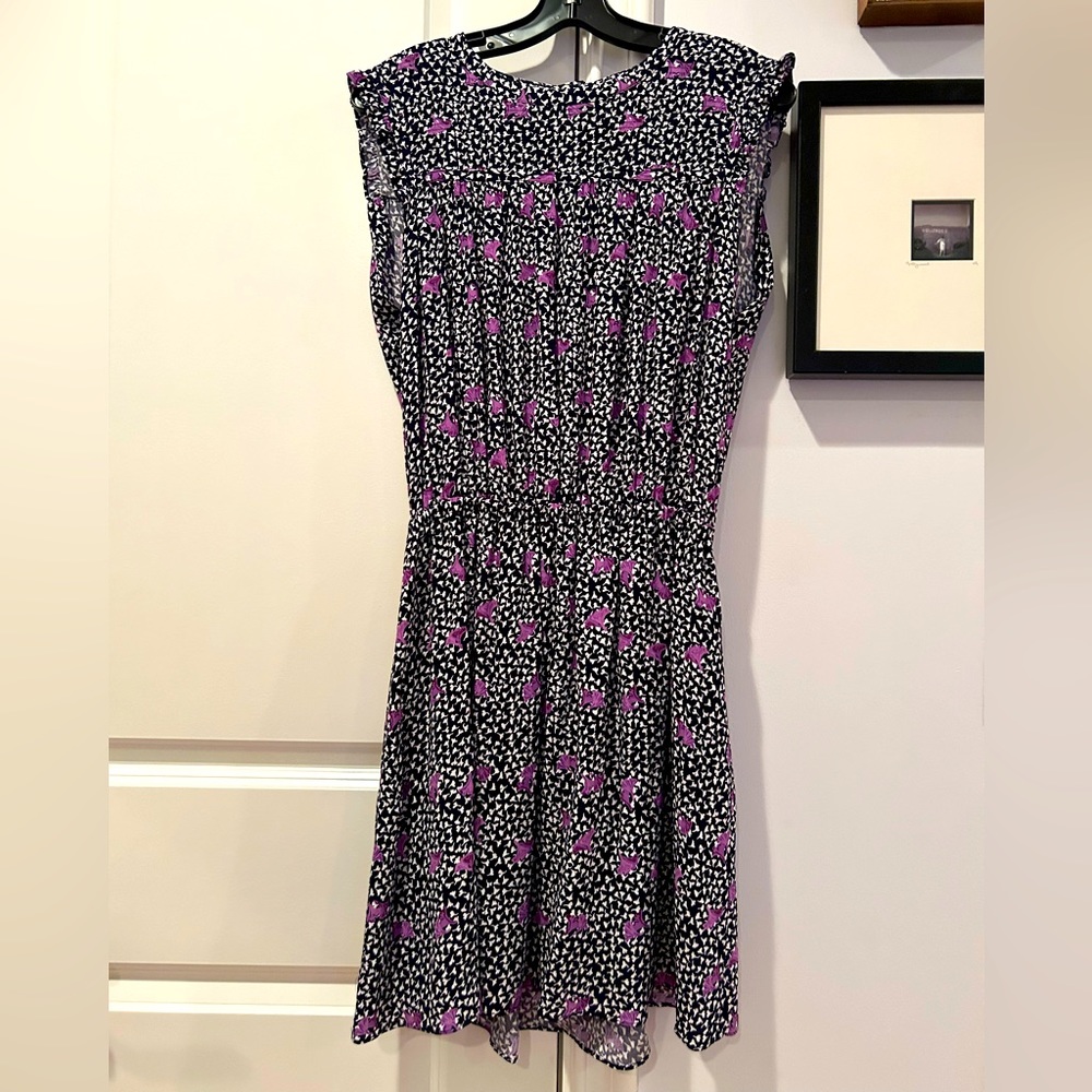 Maje Black and Pink Floral Dress